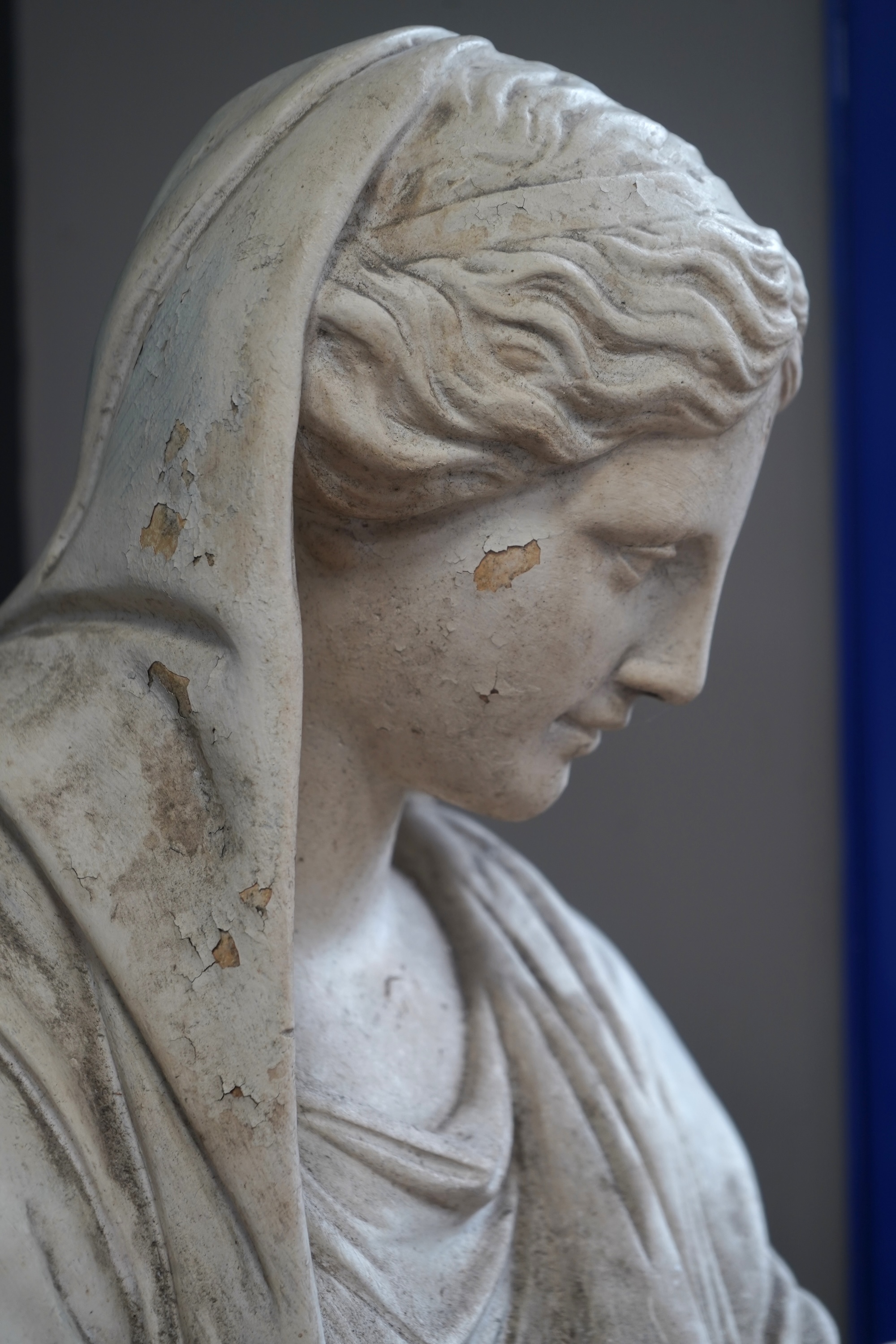 Louis or Luigi Brugiotti (c.1818-1888), A large painted plaster statue of a Vestal maiden